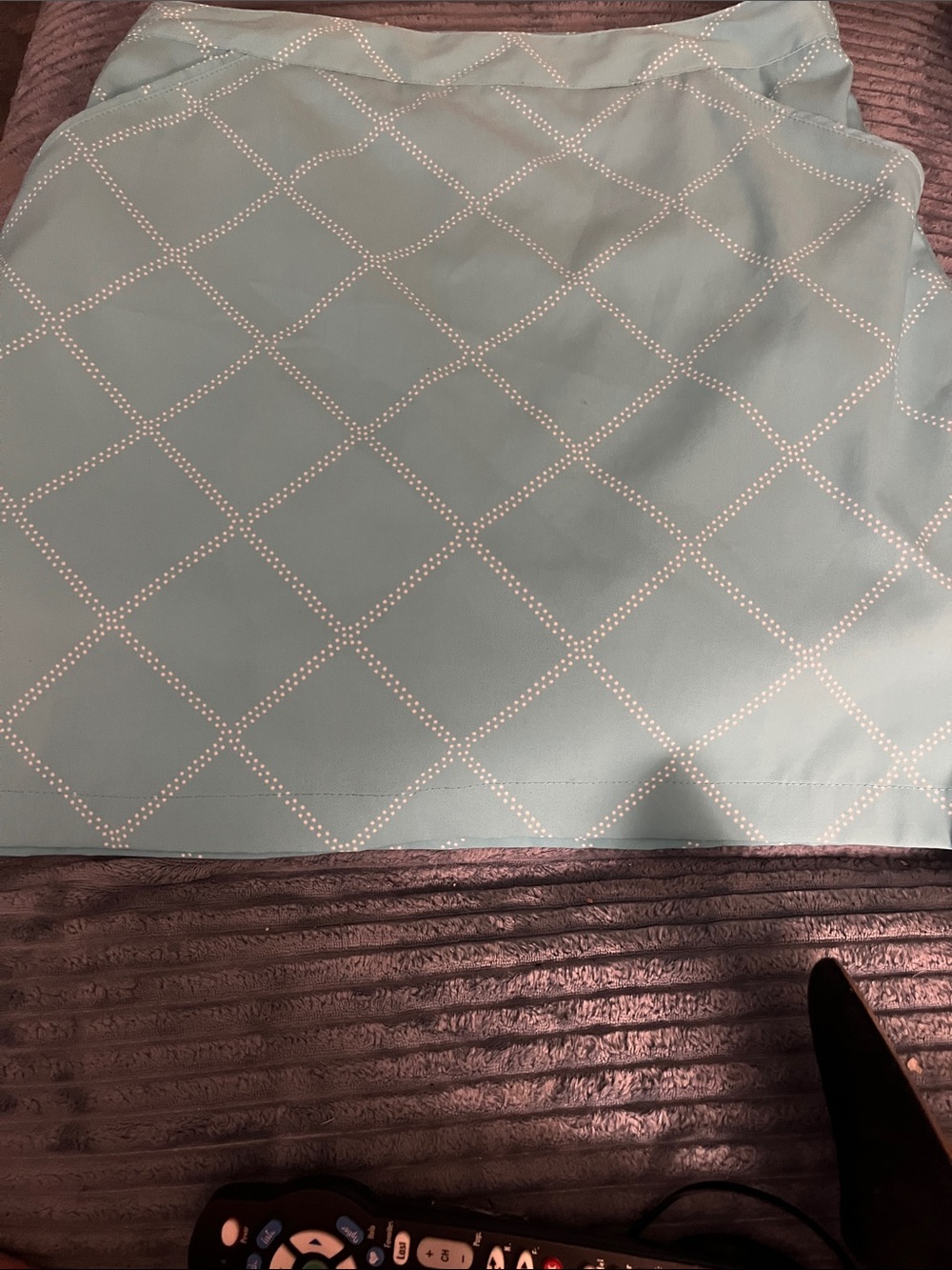 Coral Bay Light Blue Geometric Dot-Print Skirt